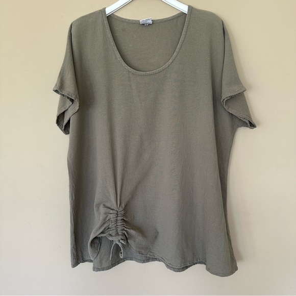 Oh My Gauze! Taupe Short Sleeve Top - Picture 2 of 7